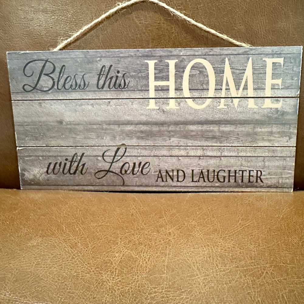 Rustic Gray and Cream Wall Decor Sign